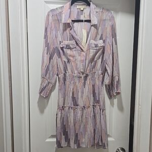 Lovestitch Lavender and Pink Patterned Mini Dress